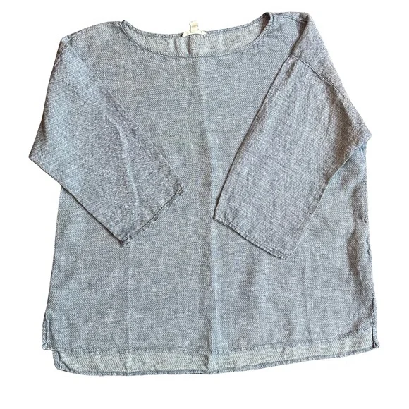 Eileen Fisher Organic Linen Boat-Neck Top Women’s Medium - Picture 3 of 5